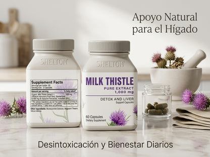 MILK THISTLE 1000mg x 60 Cápsulas, (Desintoxicante Hepático)