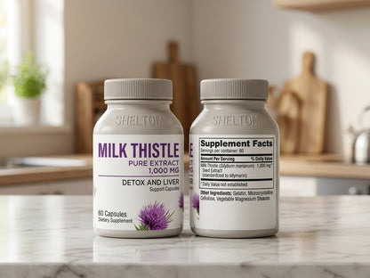 MILK THISTLE 1000mg x 60 Cápsulas, (Desintoxicante Hepático)
