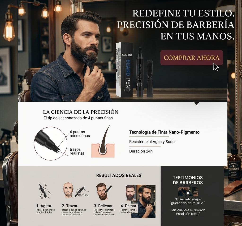 PEN BEARD KIT DE BOLÍGRAFO RELLENADOR DE BARBA EELHOE PARA HOMBRE, LAPIZ