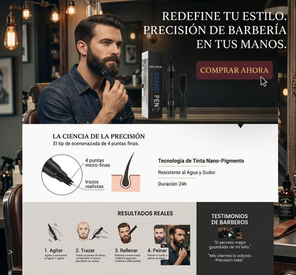 PEN BEARD KIT DE BOLÍGRAFO RELLENADOR DE BARBA EELHOE PARA HOMBRE, LAPIZ